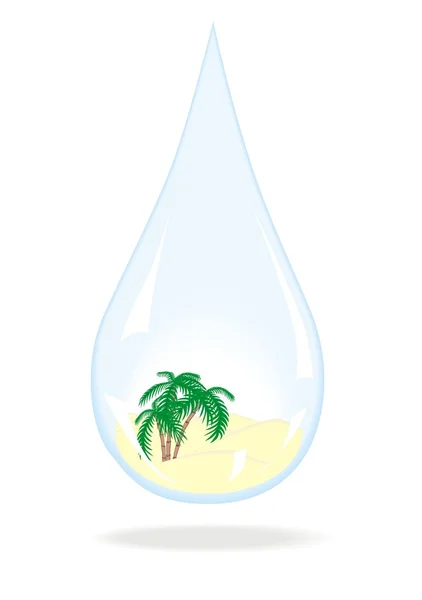 Blue drop wather inside the oasis — Stock Vector