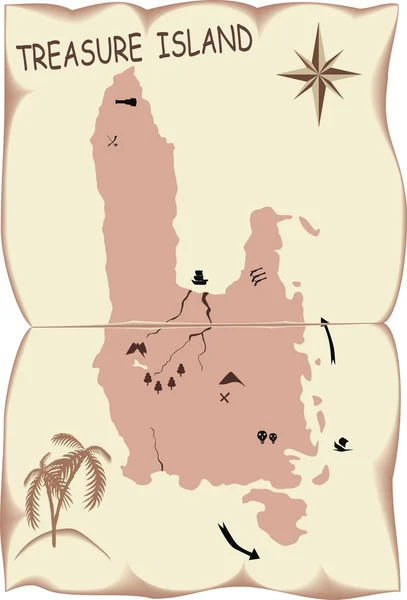 stock vector Treasure island map