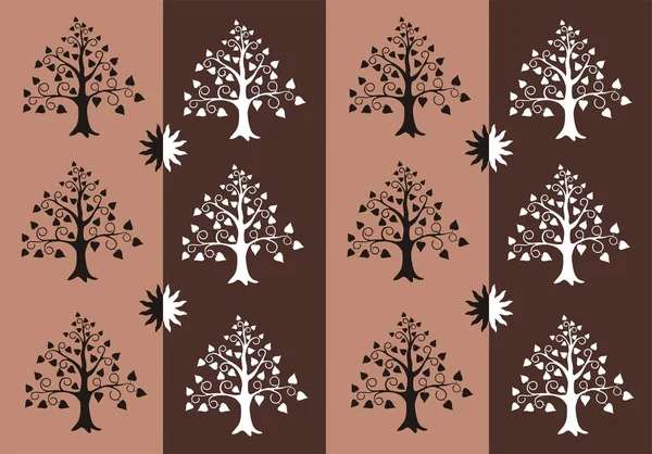 Band av träd silhouette — Stock vektor