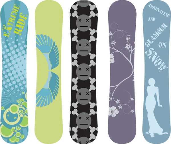 Paquete de diseño de snowboard — Archivo Imágenes Vectoriales