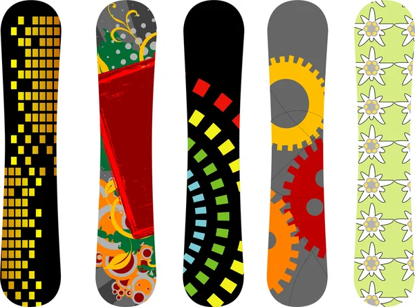 Pacote de design de snowboard —  Vetores de Stock