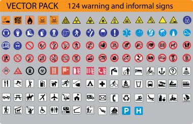 124 signs pack clipart