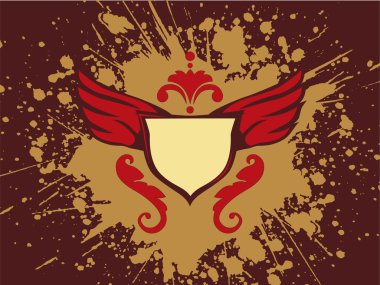 Wings with shield clipart