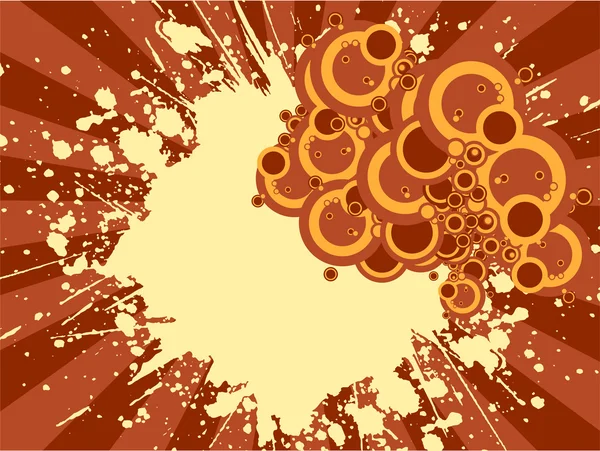 Illustration Vectorielle Nuage Bulles Sur Fond Éclaboussures Encre Rayons — Image vectorielle