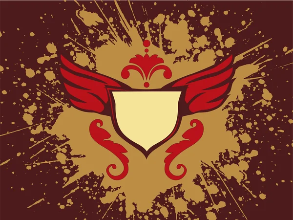 Крылья со щитом — стоковый вектор