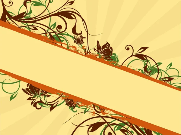 Vektorové Ilustrace Banner Květinovými Spletitý Ornament Pozadí Paprsky — Stockový vektor