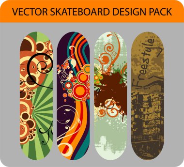 Skateboard design clipart