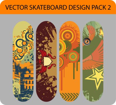 Skateboard design clipart