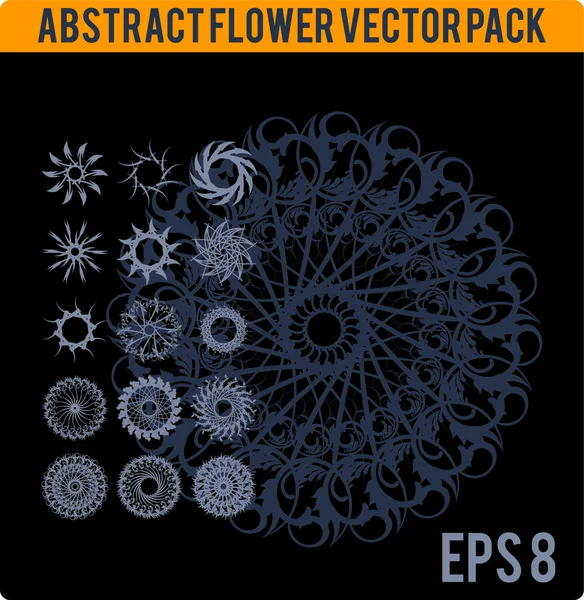 Vektorpackung Mit Abstrakten Blumen Eps8 — Stockvektor