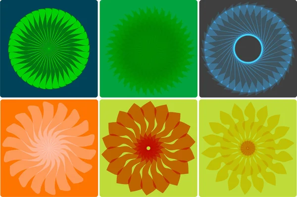 カラフルな抽象的な花のベクトル パック — ストックベクタ