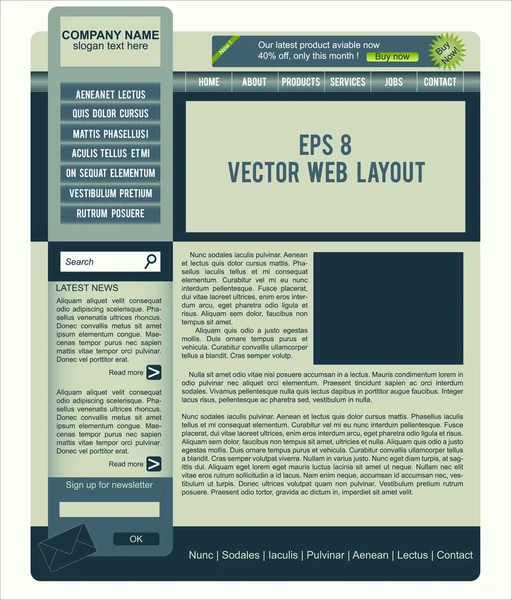 Layout web vettoriale — Vettoriale Stock