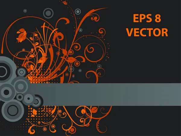 Banner grunge floral abstracto — Vector de stock
