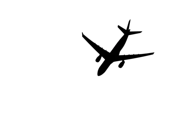 Silhouet vliegtuig — Stockfoto