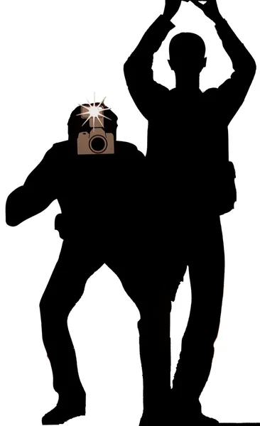 More silhouette paparazzi — Stock Photo, Image