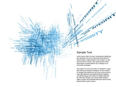 Interplay of forms in three dimensional space on the subject of data integrity, storage, cloud networking clipart