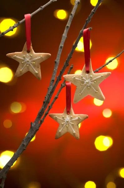 Jule cookies som træ dekoration - Stock-foto