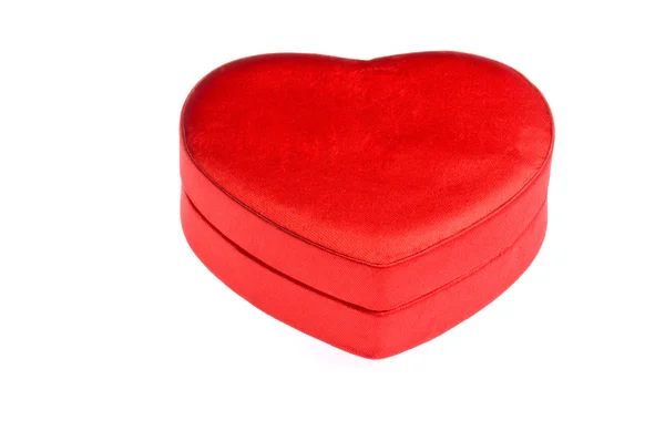 Boîte en forme de coeur rouge — Photo