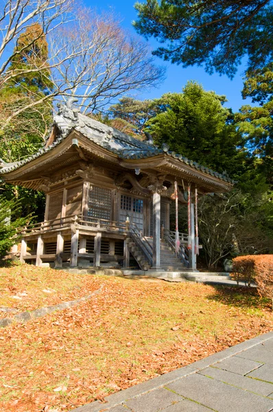 Zen Budova Zahradě Slunné Dopoledne Zimě — Stock fotografie