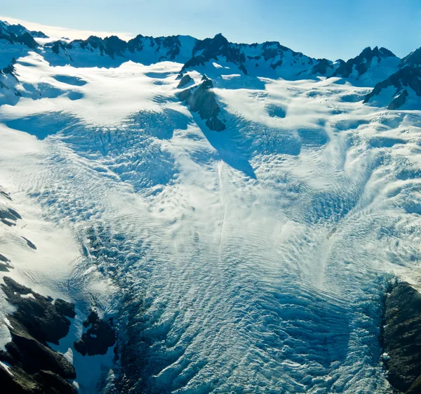 Górny poziom fox glacier w Nowej Zelandii — Zdjęcie stockowe