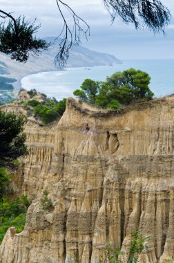 Katedral kayalıklarla south Island Yeni Zelanda