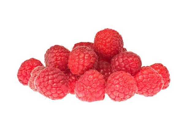 Many raspberries over white close up — Stock Photo, Image
