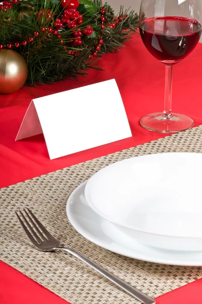 Configuração de mesa de Natal simples e impecável — Fotografia de Stock