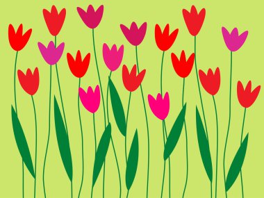 Spring flower garden clipart