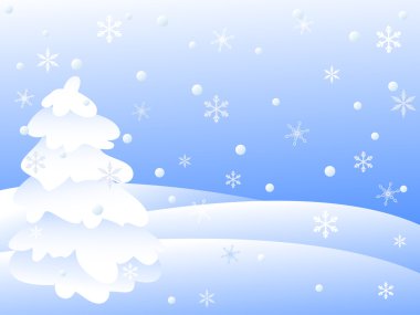 Vector winter scene clipart