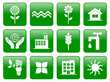 Green ecology icons clipart