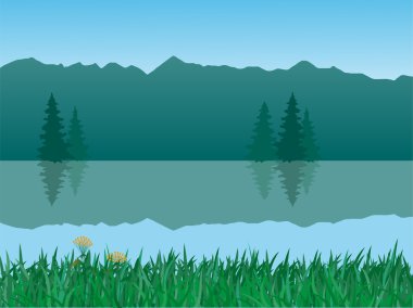 Vector tranquil landscape clipart