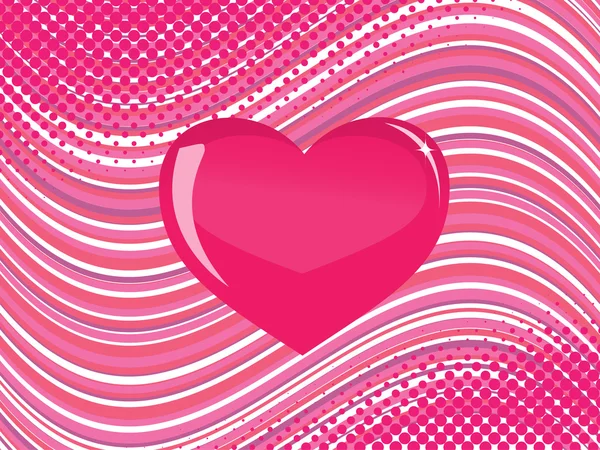 Roze glazen hart — Stockvector