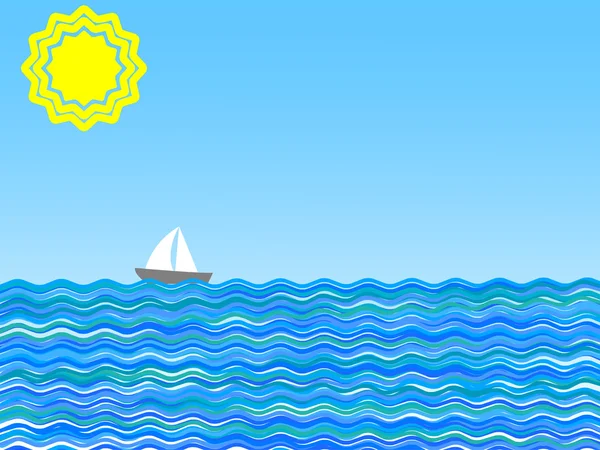Море и солнце — стоковый вектор