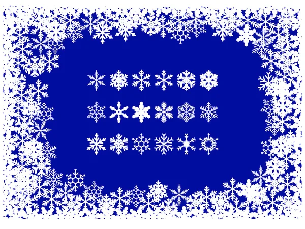 Kerstmis sneeuwvlok frame — Stockvector