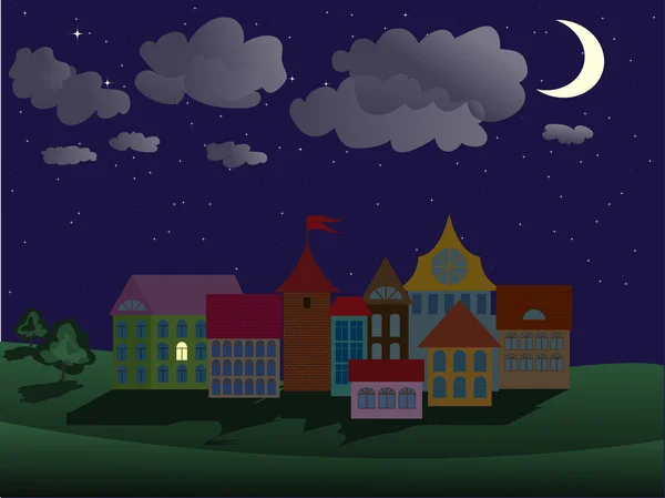Night town scene — Stock Photo, Image