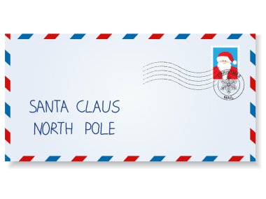 Letter to santa claus clipart