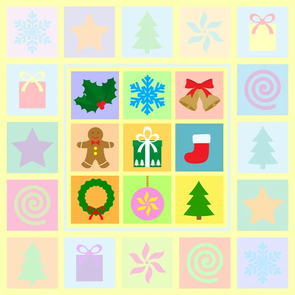 Weihnachtssymbole gesetzt — Stockfoto