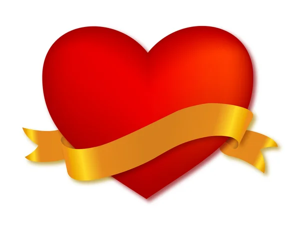Heart with ribbon — Stock Photo, Image