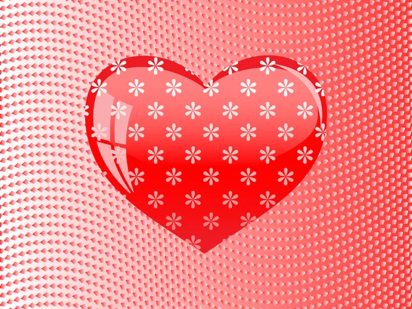 Κόκκινο γυαλί καρδιά — Φωτογραφία Αρχείου