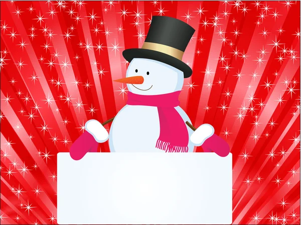 Sneeuwpop met banner — Stockfoto