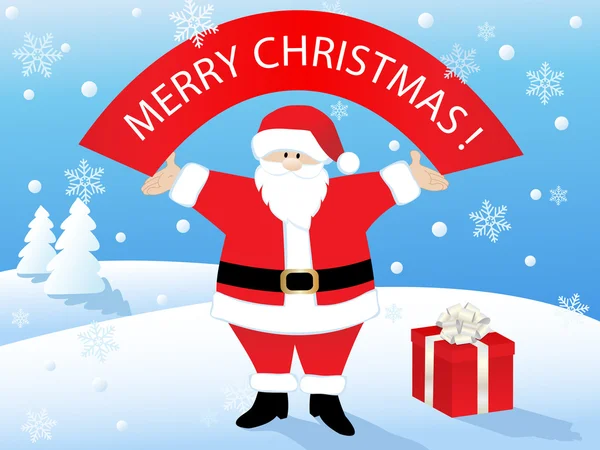 Санта Клаус з банером — стокове фото