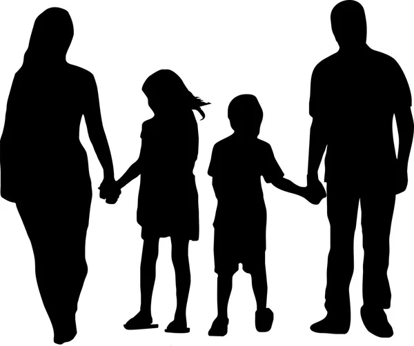 Père et mère avec deux enfants — Image vectorielle