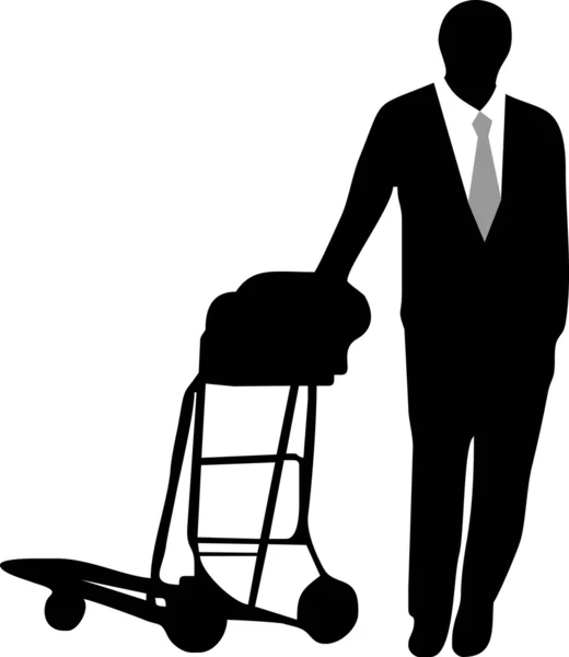 Man with trolley — Stock Vector