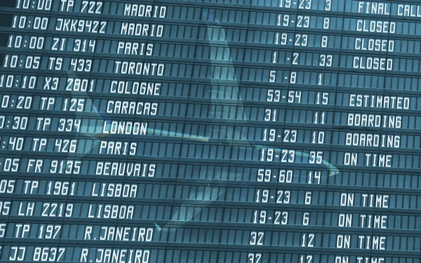 Airport Departure Board Information — Stock Photo, Image