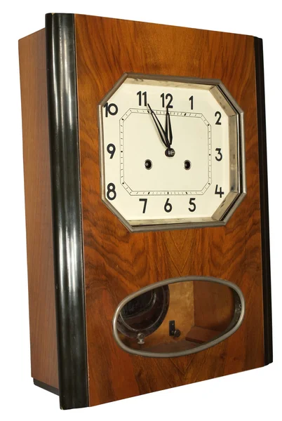 Reloj Pared Que Muestra Cinco Minutos Medianoche — Foto de Stock
