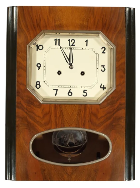Relógio de parede mostrando cinco minutos a doze . — Fotografia de Stock