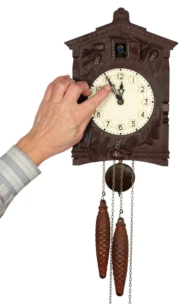 Wall clock with a cuckoo — Stock Photo, Image