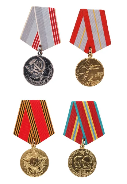 stock image Soviet military commemorative medals.