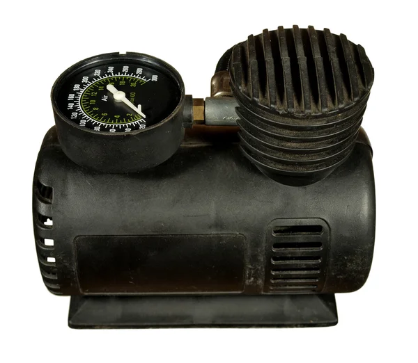 Car Air Compressor Manometer White Background — Stock Photo, Image