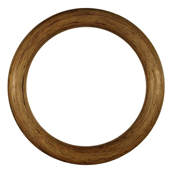 Drewniane Pierścień Białym Tle — Zdjęcie stockowe