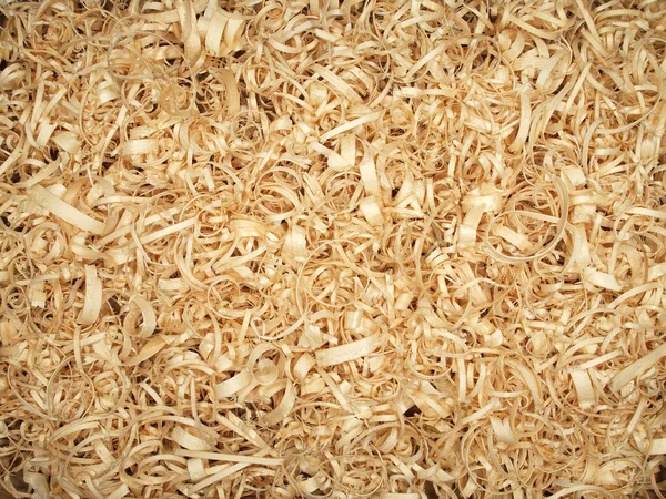 Background of fresh wood shavings yellow color on the table